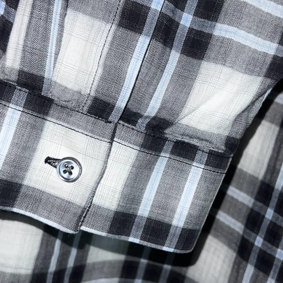 Theory Flanella Plaid 100% Cotton Casual Button-Down Shirt In Multi Size XL - Picture 7 of 8